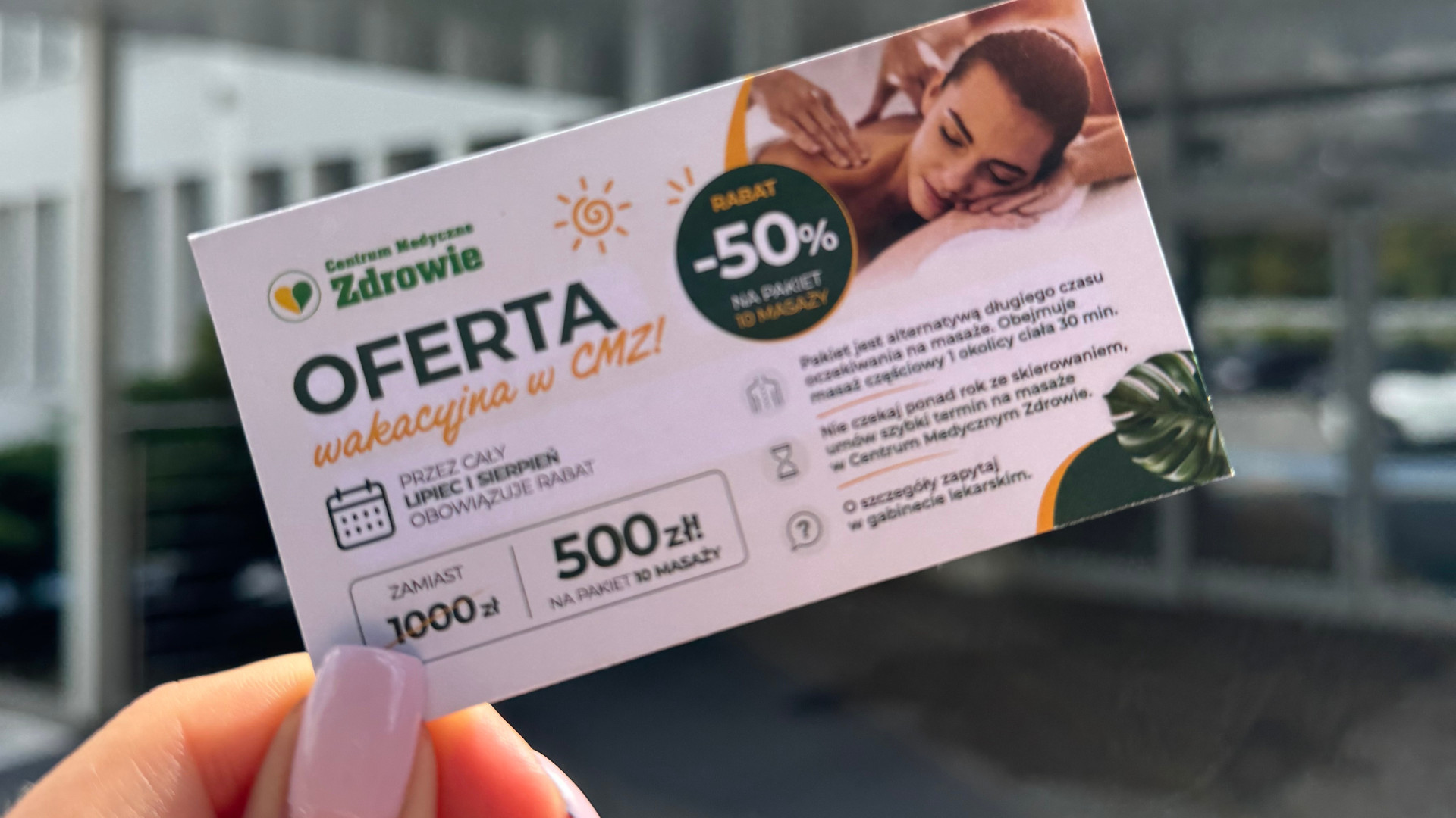 Twoje ciało też potrzebuje wakacji! Pakiet 10 masaży częściowych.